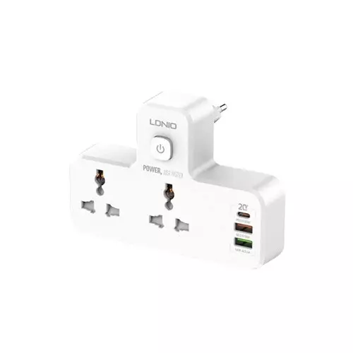 LDNIO SC2311 Fast Charging 2 Way 5 Port Wall Power Socket With LED Lamp