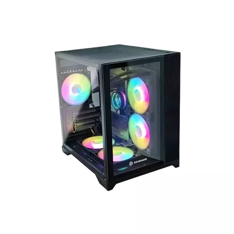 Revenger LEO DYNAMIC Mini Mid Tower ATX Desktop Gaming Case (Black)-2