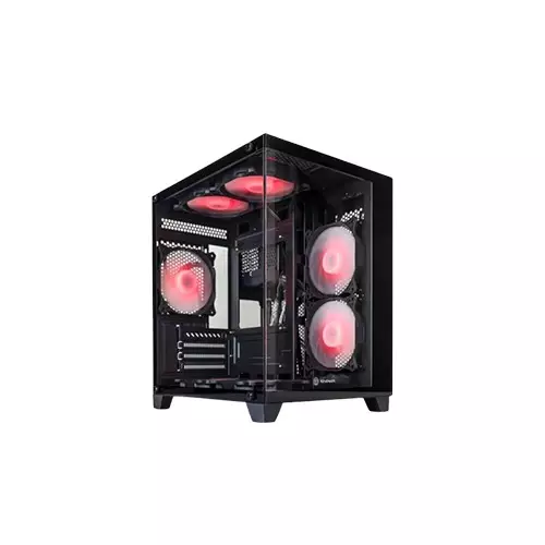 Revenger Base Dynamic Mini Mid Tower Micro ATX ARGB Desktop Gaming Case (Black)