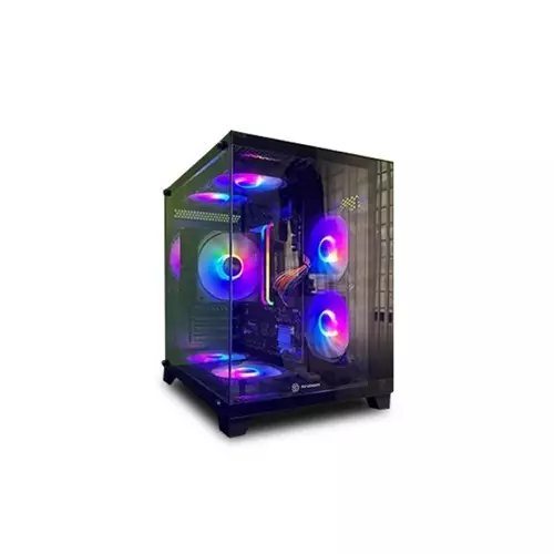Revenger Base Dynamic Mini Mid Tower Micro ATX ARGB Desktop Gaming Case (Black)-gallery-1