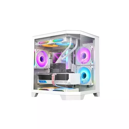 Revenger Air Box Mini ARGB Mid-Tower Gaming Desktop Case (White)