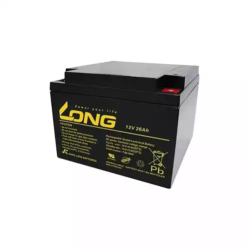 Long 12V 26Ah Rechargeable Sealed Lead Acid Battery for UPS