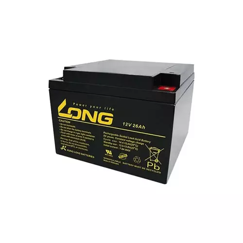 Long 12V 26Ah Rechargeable Sealed Lead Acid Battery for UPS