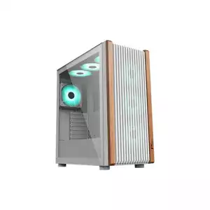 PC POWER Wood Mesh WH 6 Fans Gaming Casing