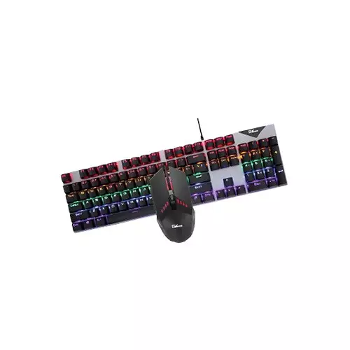 Pc Power FLARE Combo RGB RED Switch Mechanical Keyboard And Mouse Combo (Black & Silver) - 1