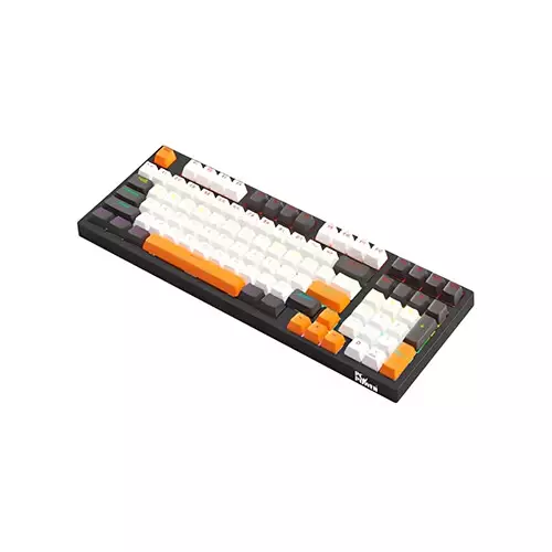 PC POWER K98 Gaming RGB Mechanical Keyboard (Black & White + Orange)