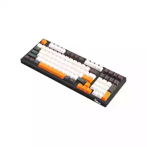 PC POWER K98 Gaming RGB Mechanical Keyboard (Black & White + Orange)