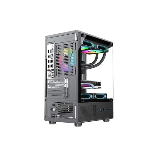 PC Power Vertical X2 Infinity BK Mid Tower Gaming Casing - 4