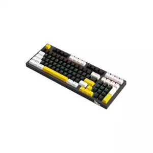 PC POWER K98 Gaming RGB Mechanical Keyboard (Black & White + Yellow)