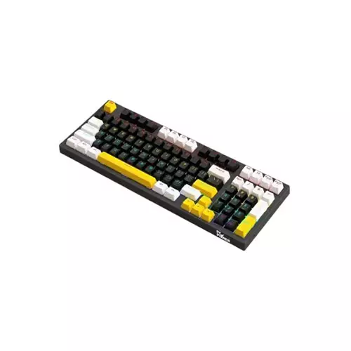 PC POWER K98 Gaming RGB Mechanical Keyboard (Black & White + Yellow)