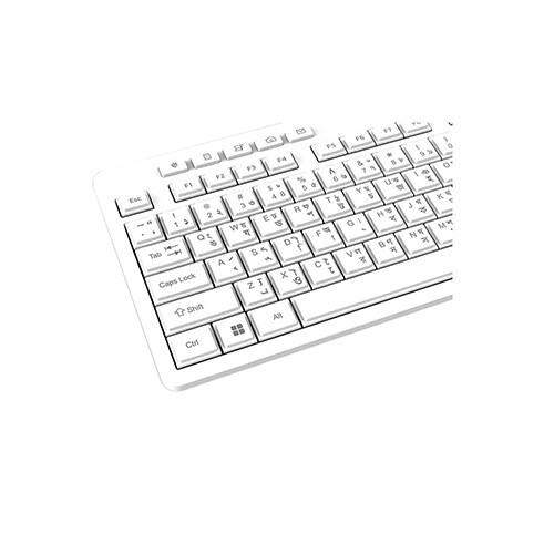 PC Power 602 Wired Standard Keyboard with Bangla (White) - 2