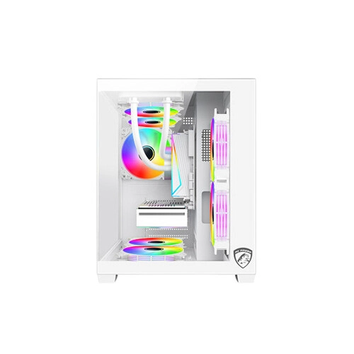 PC Power ICEBOX X2 Mid-Tower M-ATX Gaming Case (White) - 1