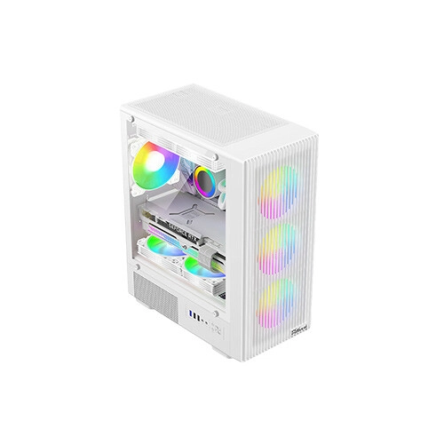 PC Power Air X Mesh Mid-Tower M-ATX Gaming Case (White) - 2