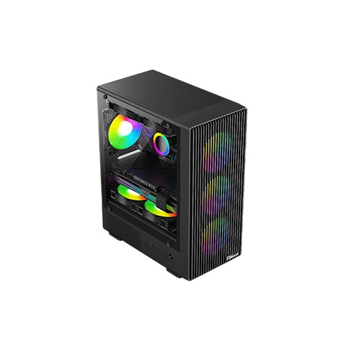 PC Power Air X Mesh Mid-Tower M-ATX Gaming Case (Black) - 2