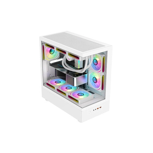 PC Power Horizon X2 Infinity Mid-Tower ATX Gaming Case (White) - 1
