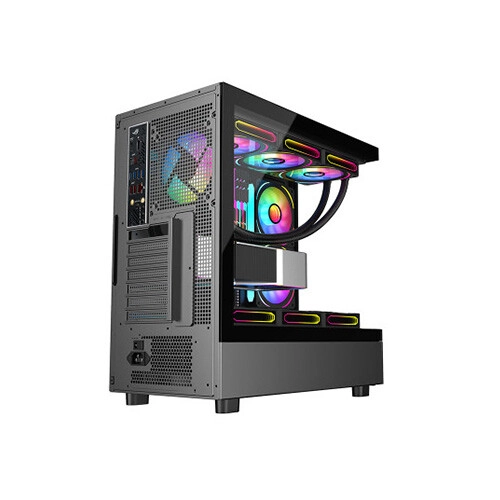 PC Power Horizon X2 Infinity Mid-Tower ATX Gaming Case (Black) - 3