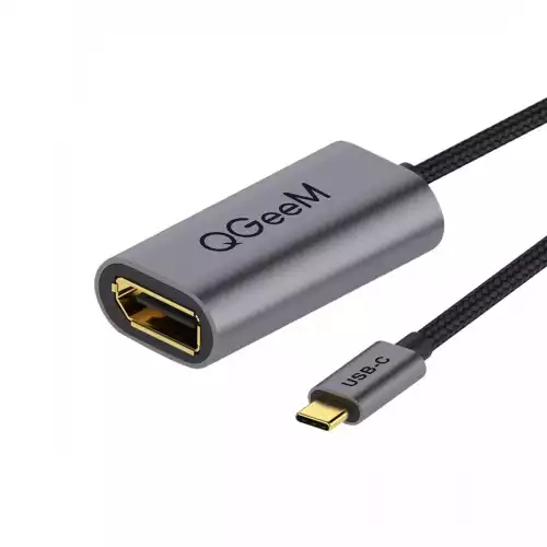 Qgeem QG-UA06 USB Type-C Male to LAN Female Grey Converter