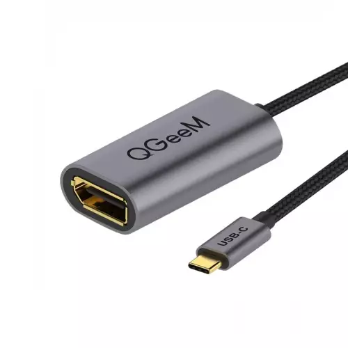 Qgeem QG-UA06 USB Type-C Male to LAN Female Grey Converter