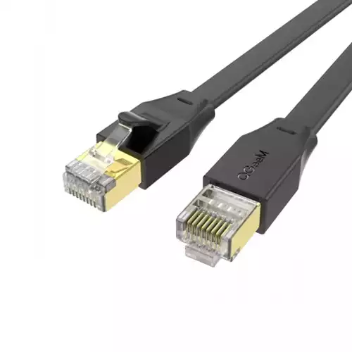 Qgeem QG-OT0602 Cat-6 2 Meter, Black Flat Network Cable