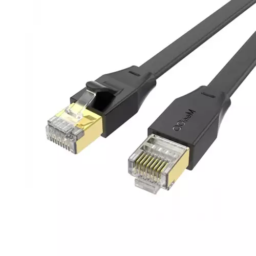 Qgeem QG-OT0602 Cat-6 2 Meter, Black Flat Network Cable