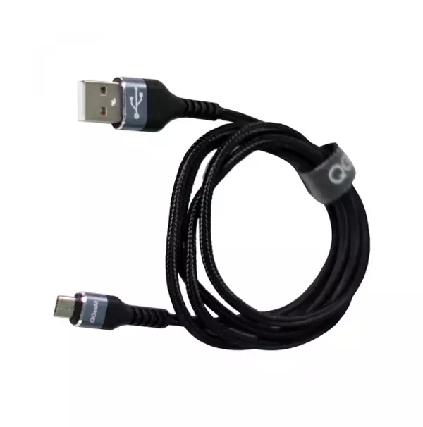Qgeem CCY01-1 USB Male to Micro USB 1 Meter Black Charging & Data Cable