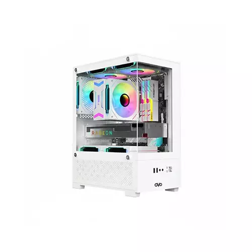 OVO CC20195 3X-ARGB ICE Cube M-ATX Mid Tower Gaming Case (White)