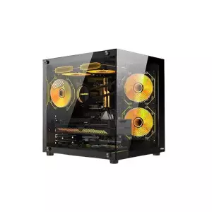 OVO 280B 5X-ARGB Infinity M-ATX Gaming Computer Case (Black)