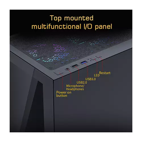 OVO CC4315-B ARGB Infinity Fan Ice Gaming Case (Black)-gallery-3