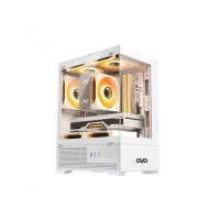 OVO CC219501-W 3X-ARGB Infinity Fan Ice Cube Button Control Gaming Case (WHITE)