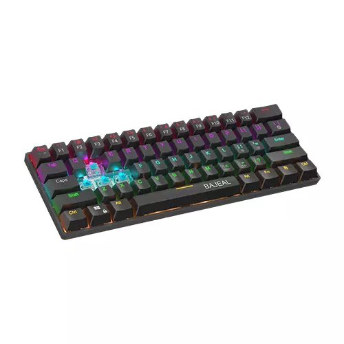 BAJEAL BK61 (60%) Wireless / Wired Blue Switches RGB Mechanical Keyboard (Hot-Swappable)-gallery-1