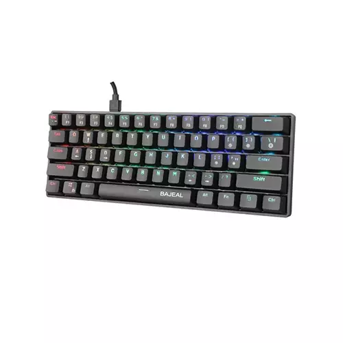 BAJEAL BK61 (60%) Wireless / Wired Blue Switches RGB Mechanical Keyboard (Hot-Swappable)-gallery-2