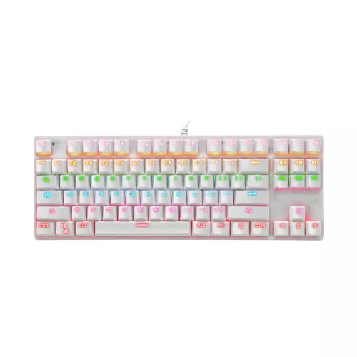 BAJEAL K100 TKL RGB Mechanical Gaming White Keyboard (Hot-Swappable)