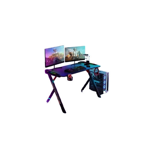 BESMILE Y Shaped Gaming Desk With 2 built-in storage drawers - 1