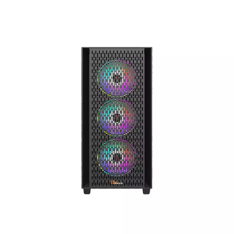 PC POWER FLOW DARK MESH DESKTOP GAMING CASING WITH 350WATT PSU