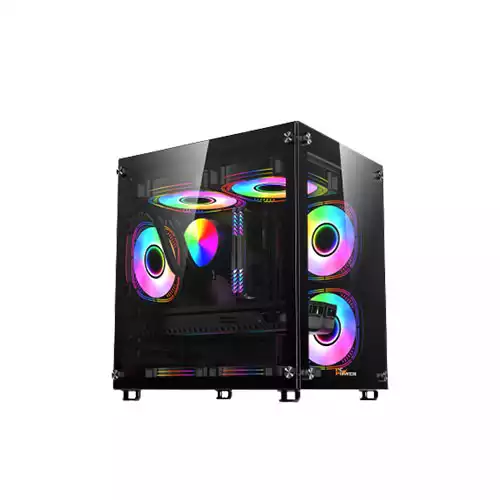 PC POWER ICE CUBE DESKTOP GAMING CASE (BLACK)
