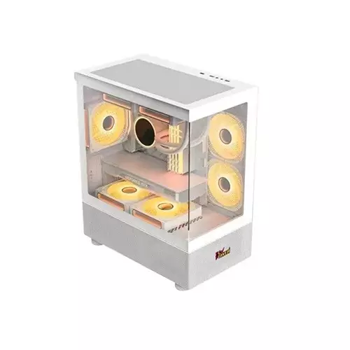 PC Power Sea View Infinity PG-H30 WH M-ATX Desktop Gaming Case - 1