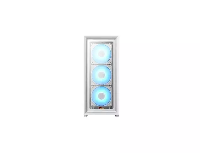 PC Power PP-GS2404V3 Crystal Glass V3 ATX Desktop Gaming Case (White)-2
