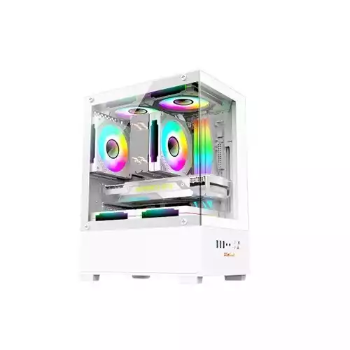 PC Power River View M-ATX Gaming Case (White)