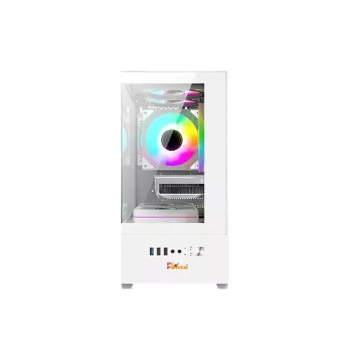 PC Power River View M-ATX Gaming Case (White) - 2