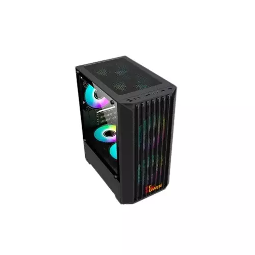 Pc Power Dark Breeze Mesh Mid Tower M-ATX Gaming Case (Black) - 1