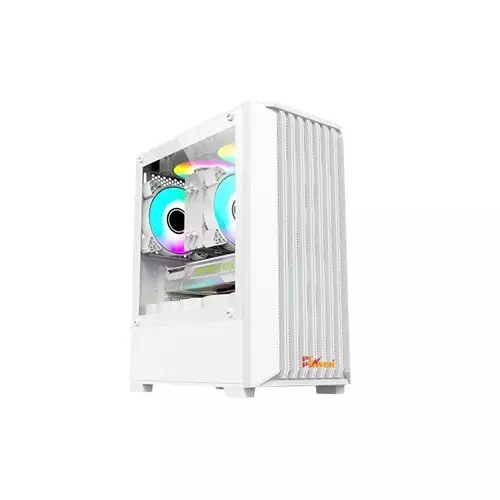 Pc Power Dark Breeze Mesh Mid Tower M-ATX Gaming Case (White)