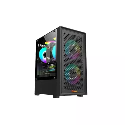 Pc Power Dark Flow Mesh X2 Mid Tower M-ATX Gaming Case (Black)