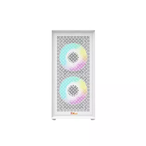 Pc Power Dark Flow Mesh X2 Mid Tower M-ATX Gaming Case (White)-1