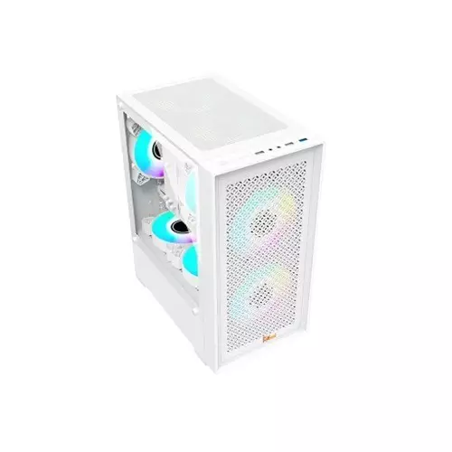 Pc Power Dark Flow Mesh X2 Mid Tower M-ATX Gaming Case (White)-2
