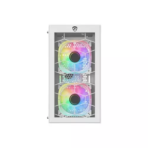 PC Power Spider Web Crystal Mini BK 3 FANS Gaming Case With 230W PSU (White)-1