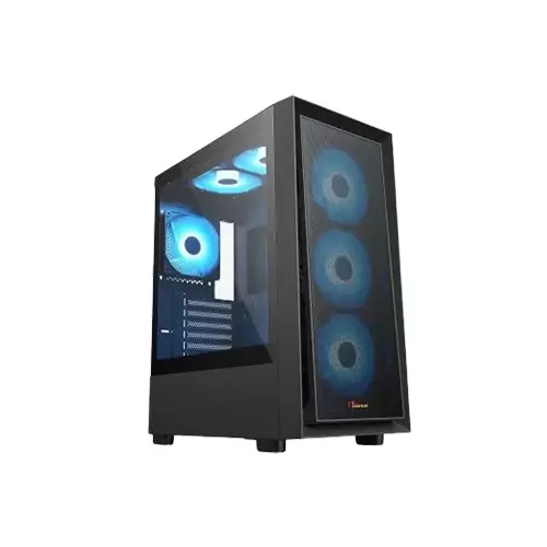PC Power Crystal Mesh V3 Mid-Tower Desktop Gaming Case (Black)