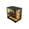 PC POWER DARK WOOD Mid Tower ATX Tempered Glass Desktop Case With 10 Pre-Installed Fans-1