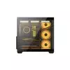 PC POWER DARK WOOD Mid Tower ATX Tempered Glass Desktop Case With 10 Pre-Installed Fans-2