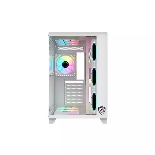 PC Power ICEBERG V3 10 Fans Mid Tower Gaming Casing (White) - 2