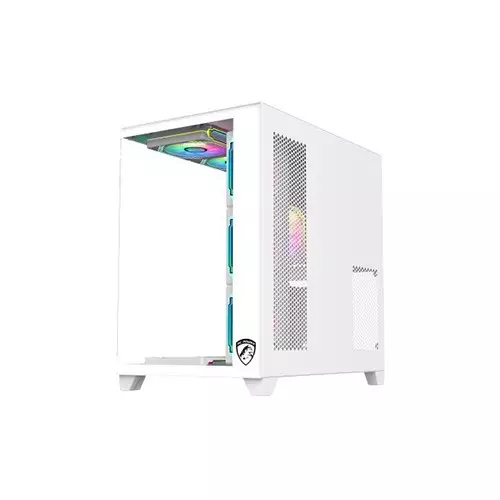 PC Power ICEBERG V3 10 Fans Mid Tower Gaming Casing (White)-3